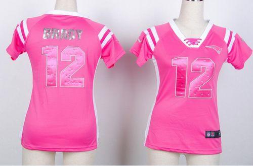 Patriots #12 Tom Brady Pink Women's Stitched Elite Draft Him Shimmer Jersey cheap jerseys for sale - CheapJerseys.Shop