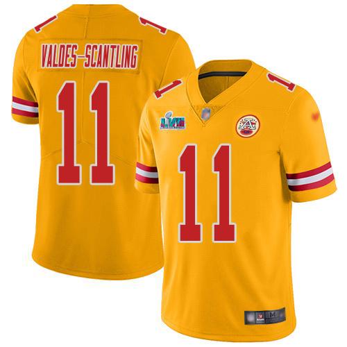 Chiefs #11 Marquez Valdes-Scantling Gold Super Bowl LVII Patch Youth Stitched Limited Inverted Legend Jersey cheap jerseys for sale - CheapJerseys.Shop