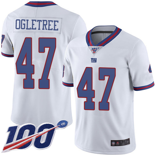 New York Giants #47 Alec Ogletree White Men's Stitched Limited Rush 100th Season Jersey Men's cheap jerseys for sale - CheapJerseys.Shop