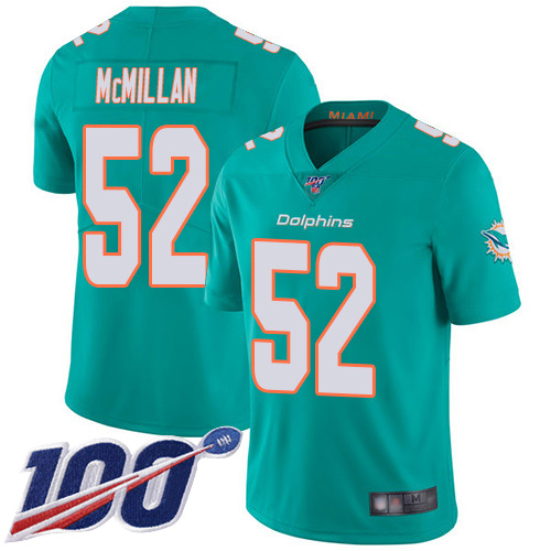 Miami Dolphins #52 Raekwon McMillan Aqua Green Team Color Men's Stitched 100th Season Vapor Limited Jersey Men's cheap jerseys for sale - CheapJerseys.Shop