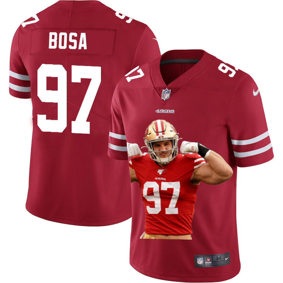 San Francisco 49ers #97 Nick Bosa Team Hero 1 Vapor Limited Jersey Red cheap jerseys for sale - CheapJerseys.Shop