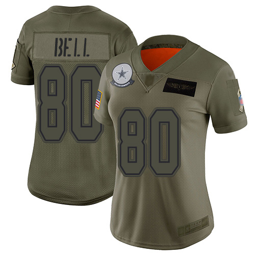 Dallas Cowboys #80 Blake Bell Camo Women's Stitched Limited 2019 Salute To Service Jersey Womens cheap jerseys for sale - CheapJerseys.Shop