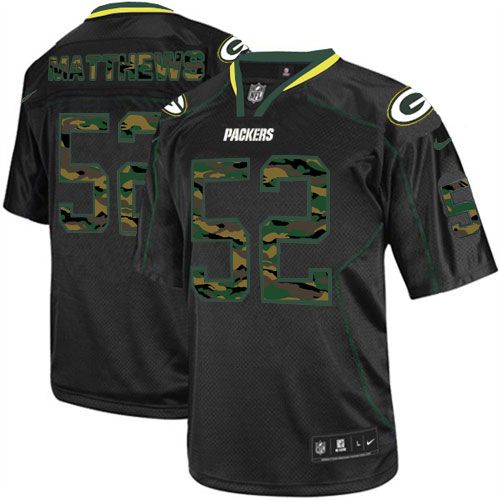 Green Bay Packers #52 Clay Matthews Black Men's Stitched Elite Camo Fashion Jersey Men's cheap jerseys for sale - CheapJerseys.Shop