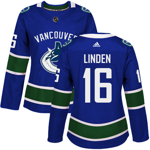Vancouver Canucks #16 Trevor Linden Blue Home Authentic Women's Stitched Jersey Womens cheap jerseys for sale - CheapJerseys.Shop