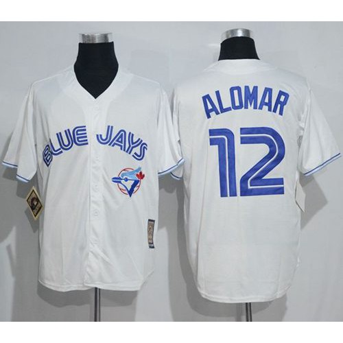 Toronto Blue Jays #12 Roberto Alomar White Cooperstown Throwback Stitched Jersey Men's cheap jerseys for sale - CheapJerseys.Shop