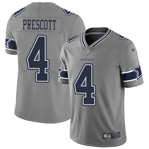Cowboys #4 Dak Prescott Gray Men's Stitched Limited Inverted Legend Jersey cheap jerseys for sale - CheapJerseys.Shop