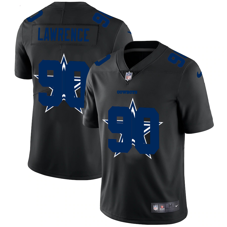 Dallas Cowboys #90 Demarcus Lawrence Men's Team Logo Dual Overlap Limited Jersey Black cheap jerseys for sale - CheapJerseys.Shop