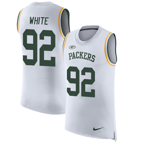 Packers #92 Reggie White White Men's Stitched Limited Rush Tank Top Jersey cheap jerseys for sale - CheapJerseys.Shop
