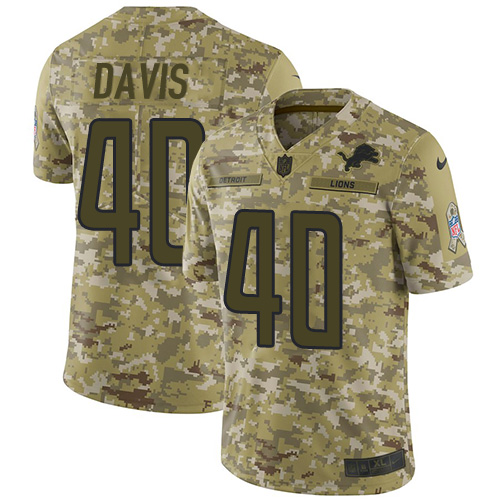 Detroit Lions #40 Jarrad Davis Camo Youth Stitched Limited 2018 Salute to Service Jersey Youth cheap jerseys for sale - CheapJerseys.Shop