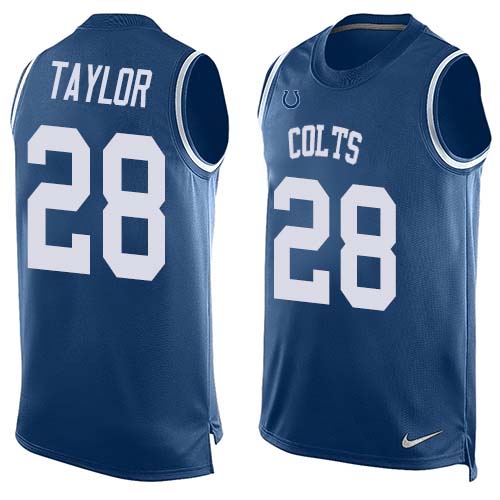 Colts #28 Jonathan Taylor Royal Blue Team Color Men's Stitched Limited Tank Top Jersey cheap jerseys for sale - CheapJerseys.Shop
