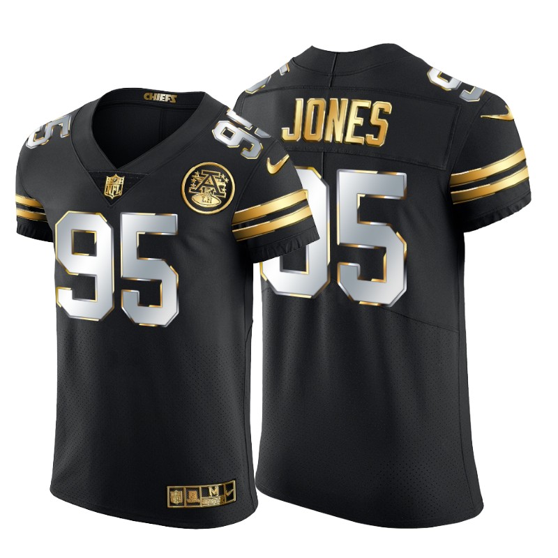 Kansas City Chiefs #95 Chris Jones Men's Black Edition Vapor Untouchable Elite Jersey cheap jerseys for sale - CheapJerseys.Shop