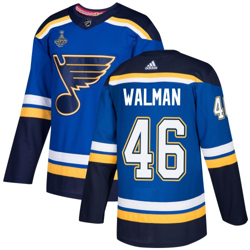 St. Louis Blues #46 Jake Walman Blue Home Authentic 2019 Stanley Cup Champions Stitched Jersey Men's cheap jerseys for sale - CheapJerseys.Shop