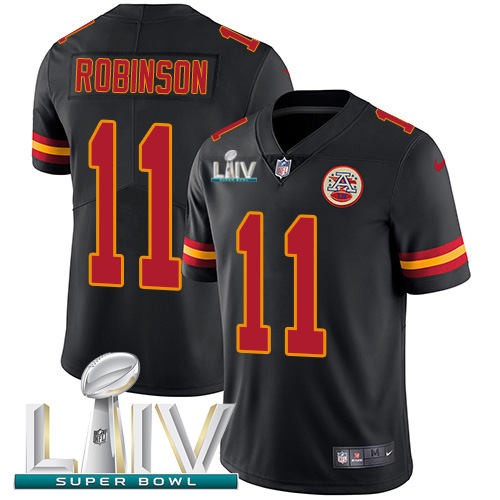 Kansas City Chiefs #11 Demarcus Robinson Black Super Bowl LIV 2020 Men's Stitched Limited Rush Jersey Men's cheap jerseys for sale - CheapJerseys.Shop
