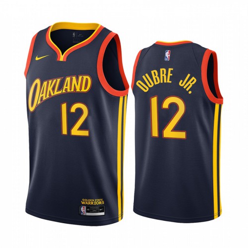 Golden State Warriors #12 Kelly Oubre Jr Navy Womens Swingman 2020-21 City Edition Jersey Womens cheap jerseys for sale - CheapJerseys.Shop