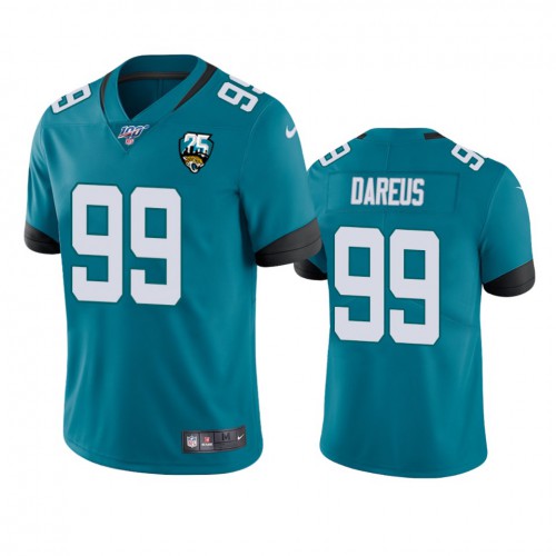 Jacksonville Jaguars #99 Marcell Dareus Teal 25th Anniversary Vapor Limited Stitched 100th Season Jersey Men's cheap jerseys for sale - CheapJerseys.Shop