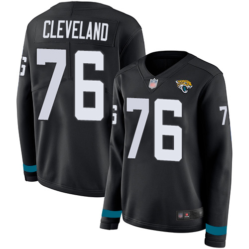Jaguars #76 Ezra Cleveland Black Team Color Women's Stitched Limited Therma Long Sleeve Jersey cheap jerseys for sale - CheapJerseys.Shop
