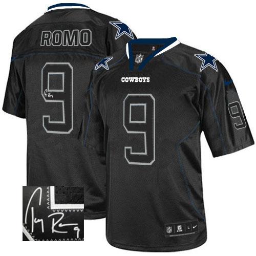 Dallas Cowboys #9 Tony Romo Lights Out Black Men's Stitched Elite Autographed Jersey Men's cheap jerseys for sale - CheapJerseys.Shop