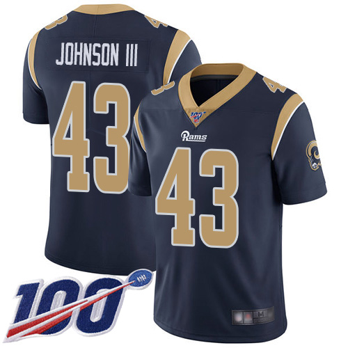Los Angeles Rams #43 John Johnson III Navy Blue Team Color Men's Stitched 100th Season Vapor Limited Jersey Men's cheap jerseys for sale - CheapJerseys.Shop