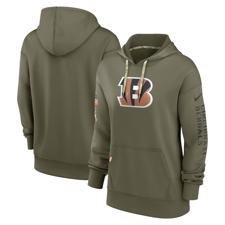 Cincinnati Bengals Women's 2022 Salute To Service Performance Pullover Hoodie - Olive cheap jerseys for sale - CheapJerseys.Shop