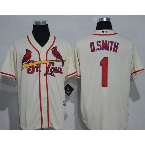 St.Louis Cardinals #1 Ozzie Smith Cream New Cool Base Stitched Jersey Men's cheap jerseys for sale - CheapJerseys.Shop