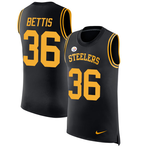 Steelers #36 Jerome Bettis Black Team Color Men's Stitched Limited Rush Tank Top Jersey cheap jerseys for sale - CheapJerseys.Shop