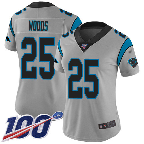 Panthers #25 Xavier Woods Silver Women's Stitched Limited Inverted Legend 100th Season Jersey cheap jerseys for sale - CheapJerseys.Shop