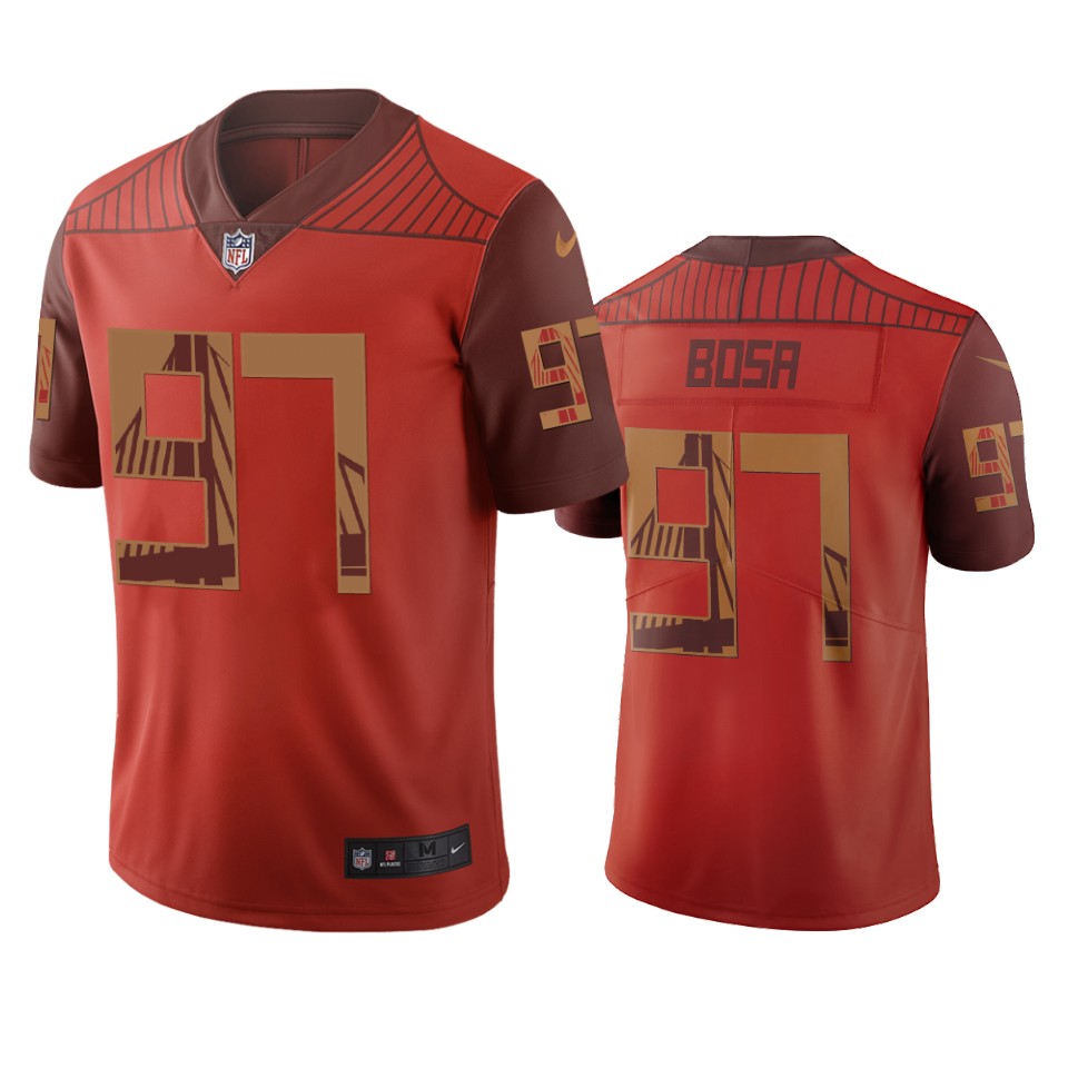 San Francisco 49ers #97 Nick Bosa Orange Vapor Limited City Edition Jersey cheap jerseys for sale - CheapJerseys.Shop