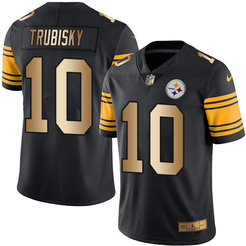Steelers #10 Mitchell Trubisky Black Men's Stitched Limited Gold Rush Jersey cheap jerseys for sale - CheapJerseys.Shop