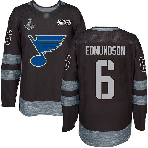 St. Louis Blues #6 Joel Edmundson Black 1917-2017 100th Anniversary Stanley Cup Champions Stitched Jersey Men's cheap jerseys for sale - CheapJerseys.Shop