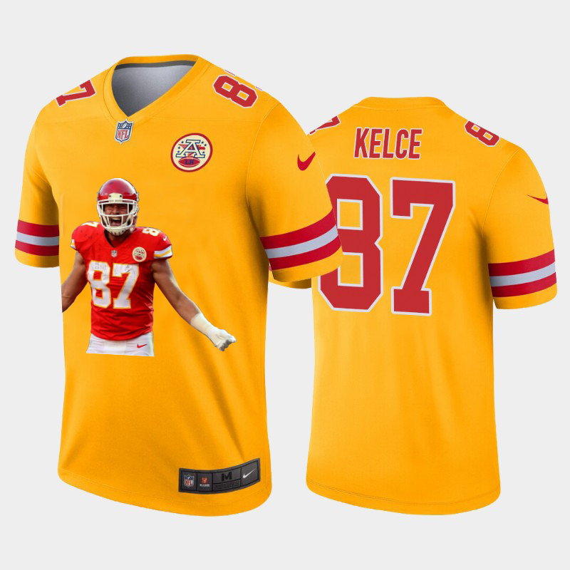 Kansas City Chiefs #87 Travis Kelce Team Hero 2 Vapor Limited Jersey Yellow cheap jerseys for sale - CheapJerseys.Shop
