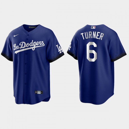 Los Angeles Los Angeles Dodgers #6 Trea Turner Men's 2021 City Connect Game Jersey Royal Men's cheap jerseys for sale - CheapJerseys.Shop