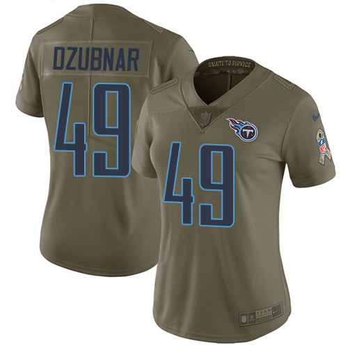 Tennessee Titans #49 Nick Dzubnar Olive Women's Stitched Limited 2017 Salute To Service Jersey Womens cheap jerseys for sale - CheapJerseys.Shop