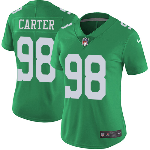 Eagles #98 Jalen Carter Green Women's Stitched Limited Rush Jersey cheap jerseys for sale - CheapJerseys.Shop