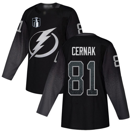 Tampa Bay Lightning #81 Erik Cernak Black 2022 Stanley Cup Final Patch Alternate Authentic Stitched Jersey Men's cheap jerseys for sale - CheapJerseys.Shop