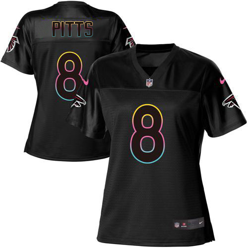 Falcons #8 Kyle Pitts Black Women's Fashion Game Jersey cheap jerseys for sale - CheapJerseys.Shop