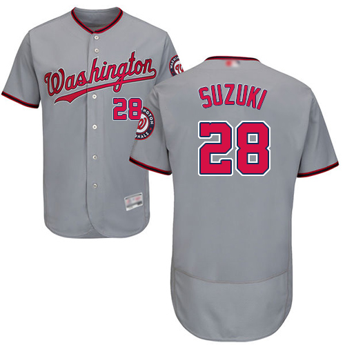 Washington Nationals #28 Kurt Suzuki Grey Flexbase Authentic Collection Stitched Jersey Men's cheap jerseys for sale - CheapJerseys.Shop