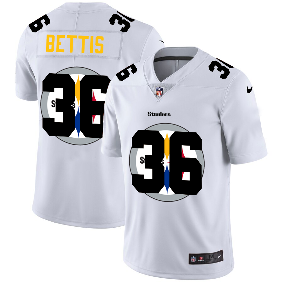 Pittsburgh Steelers #36 Jerome Bettis White Men's Team Logo Dual Overlap Limited Jersey cheap jerseys for sale - CheapJerseys.Shop