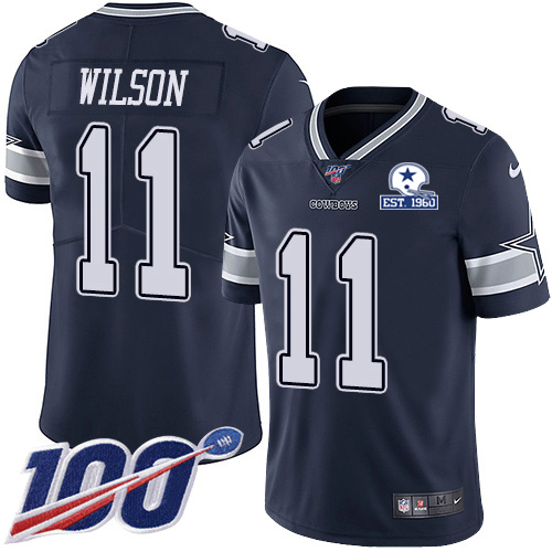 Dallas Cowboys #11 Cedrick Wilson Navy Blue Team Color Men's Stitched With Established In 1960 Patch 100th Season Vapor Untouchable Limited Jersey cheap jerseys for sale - CheapJerseys.Shop