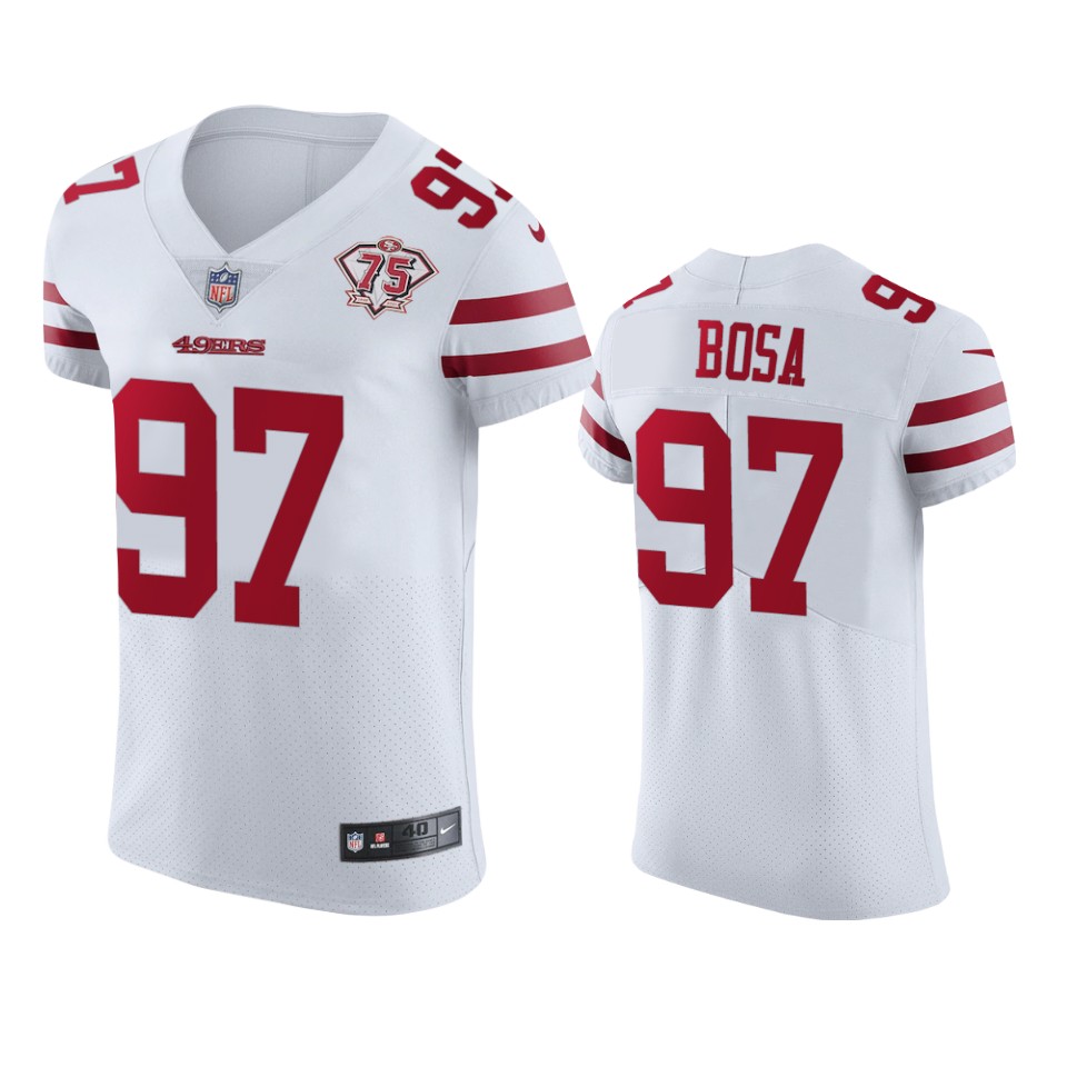 49ers #97 Nick Bosa White Men's 75th Anniversary Stitched Vapor Untouchable Elite Jersey cheap jerseys for sale - CheapJerseys.Shop
