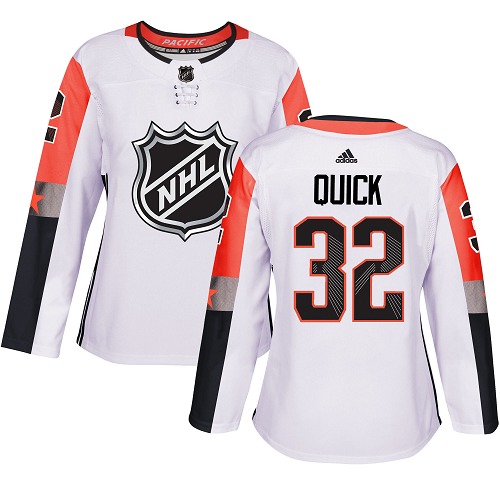 Los Angeles Kings #32 Jonathan Quick White 2018 All-Star Pacific Division Authentic Women's Stitched Jersey Womens cheap jerseys for sale - CheapJerseys.Shop