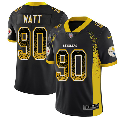 Steelers #90 T. J. Watt Black Team Color Men's Stitched Limited Rush Drift Fashion Jersey cheap jerseys for sale - CheapJerseys.Shop