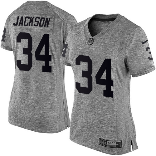 Raiders #34 Bo Jackson Gray Women's Stitched Limited Gridiron Gray Jersey cheap jerseys for sale - CheapJerseys.Shop