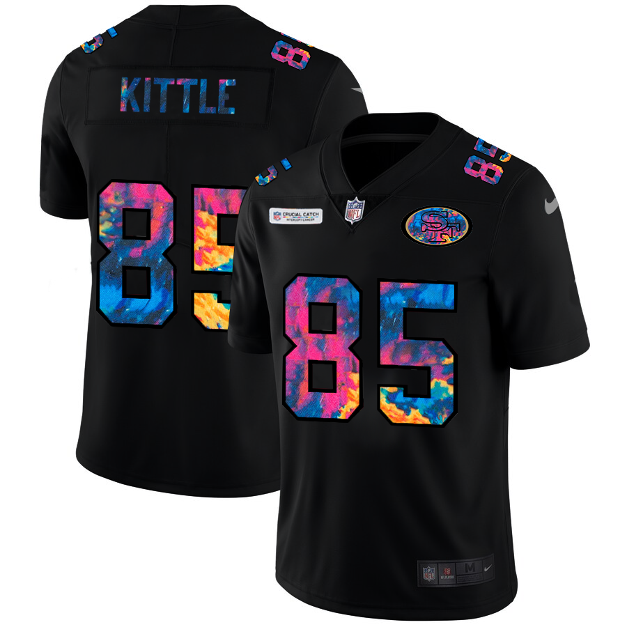San Francisco 49ers #85 George Kittle Men's Multi-Color Black 2020 Crucial Catch Vapor Untouchable Limited Jersey cheap jerseys for sale - CheapJerseys.Shop