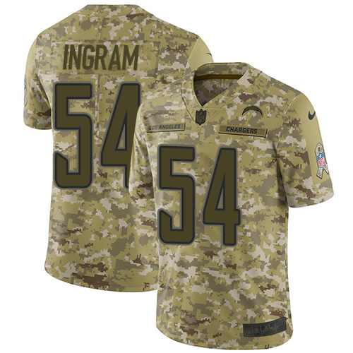 Los Angeles Chargers #54 Melvin Ingram Camo Youth Stitched Limited 2018 Salute to Service Jersey Youth cheap jerseys for sale - CheapJerseys.Shop