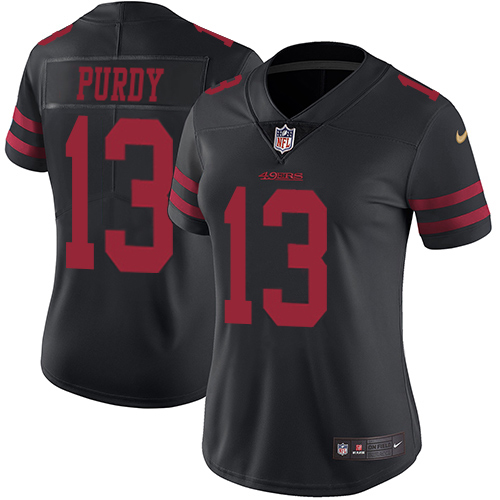49ers #13 Brock Purdy Black Alternate Women's Stitched Vapor Untouchable Limited Jersey cheap jerseys for sale - CheapJerseys.Shop