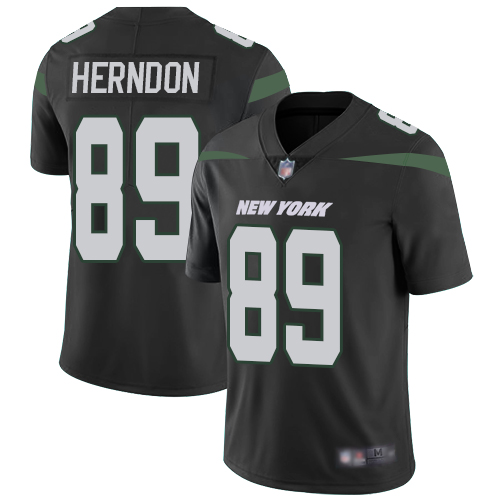 New York Jets #89 Chris Herndon Black Alternate Men's Stitched Vapor Untouchable Limited Jersey Men's cheap jerseys for sale - CheapJerseys.Shop