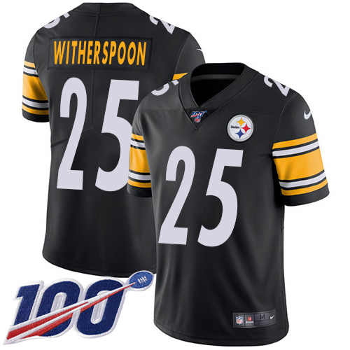 Steelers #25 Ahkello Witherspoon Black Team Color Men's Stitched 100th Season Vapor Limited Jersey cheap jerseys for sale - CheapJerseys.Shop