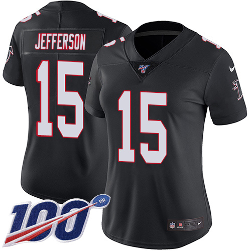 Falcons #15 Van Jefferson Black Alternate Stitched Women's 100th Season Vapor Untouchable Limited Jersey cheap jerseys for sale - CheapJerseys.Shop