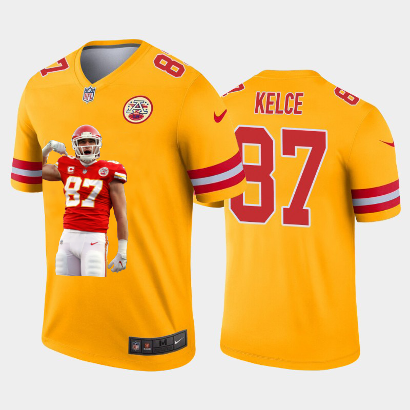 Kansas City Chiefs #87 Travis Kelce Team Hero 3 Vapor Limited Jersey Yellow cheap jerseys for sale - CheapJerseys.Shop