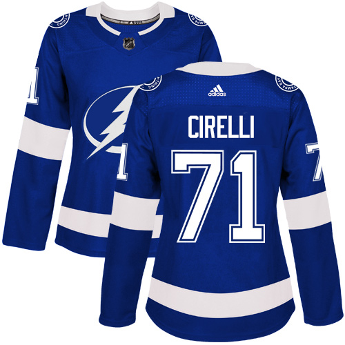 Tampa Bay Lightning #71 Anthony Cirelli Blue Home Authentic Women's Stitched Jersey Womens cheap jerseys for sale - CheapJerseys.Shop